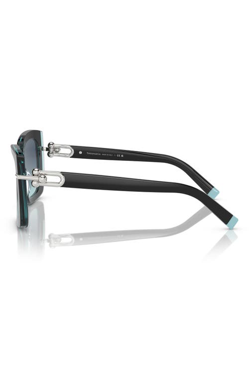 Shop Tiffany & Co . 53mm Gradient Butterfly Sunglasses In Crystal