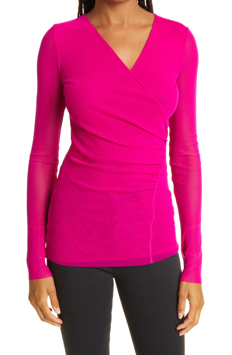 Fuzzi Scollo Ruched Long Sleeve Top | Nordstrom
