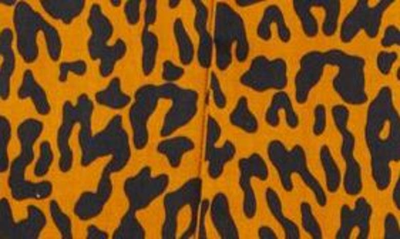 Shop Palm Angels Cheetah Print Linen & Cotton Track Pants In Orange Black