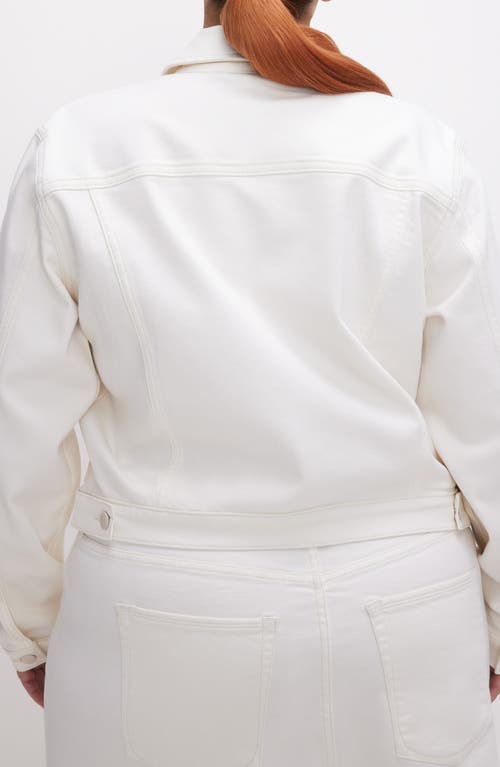 Good American Committed To Fit Denim Jacket In Cloud White001