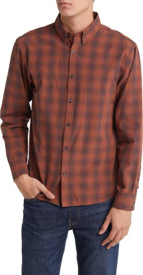 Billy Reid Tuscumbia Shadow Plaid Regular Fit Cotton Button Up