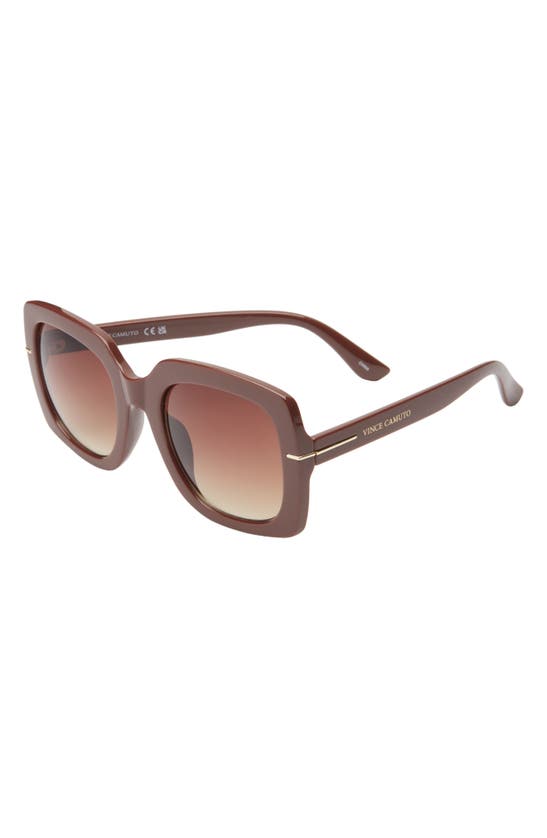Shop Vince Camuto Glam Square Sunglasses In Brown