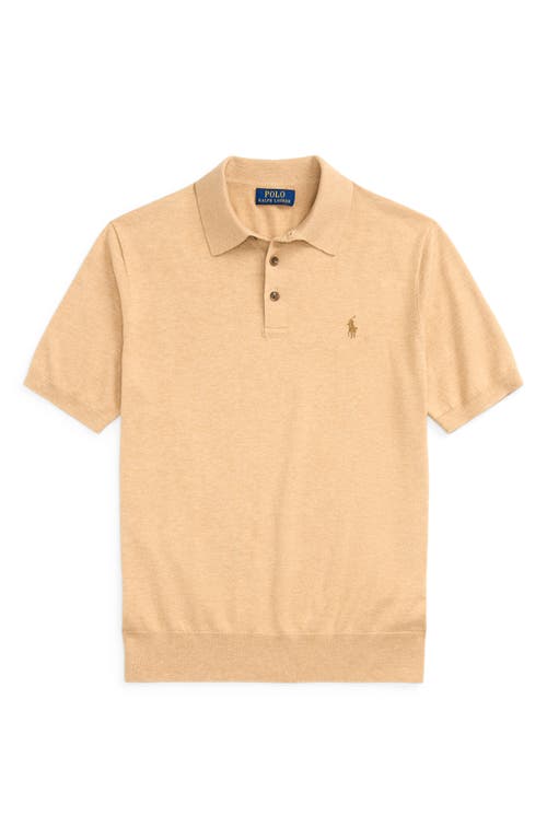 Shop Polo Ralph Lauren Cotton Polo In Camel Melange