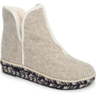 Toni Pons Espadrille Platform Bootie With Faux Fur Lining, Beige
