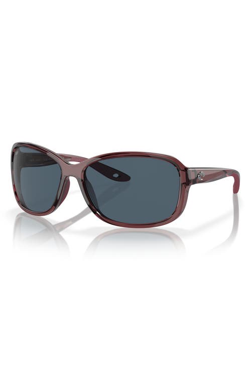 Costa Del Mar Seadrift 58mm Polarized Square Sunglasses In Brown/grey