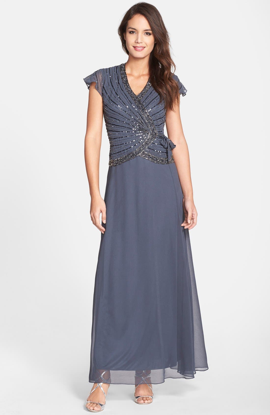 J Kara Embellished Mock Two-Piece Gown | Nordstrom