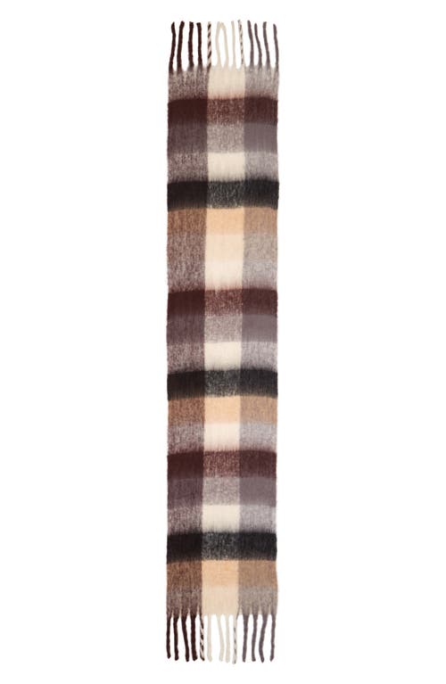 Bp. Fringe Blanket Scarf In Brown Plaid
