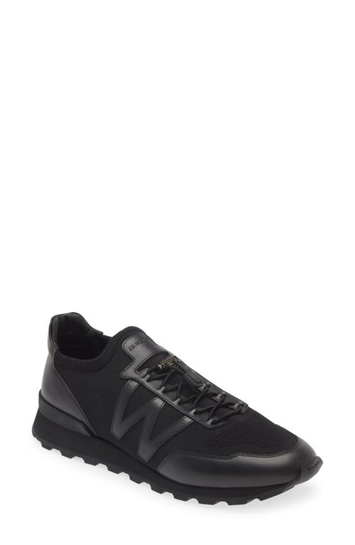 Shop Jm Weston On My Way Knit Sneaker In Black/black