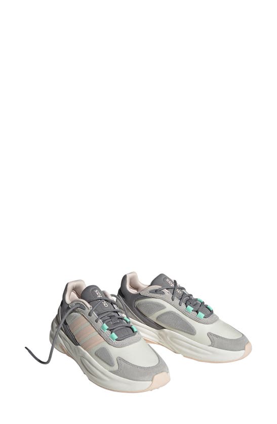 Adidas Originals Ozelle Cloudfoam Running Sneaker In White/ Quartz/ Pulse Mint