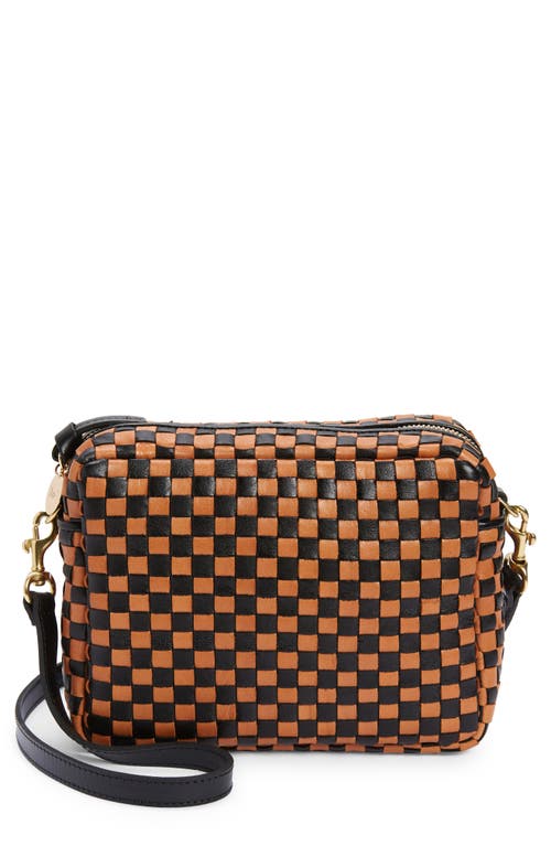 Clare V Lucie Quilted Checker Crossbody Bag In Orange