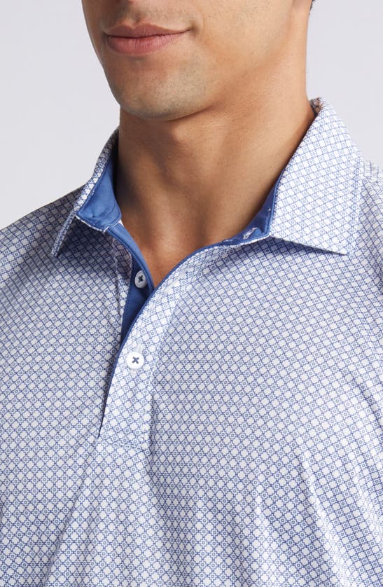 Swannies Tanner Diamond Print Golf Polo In Navy