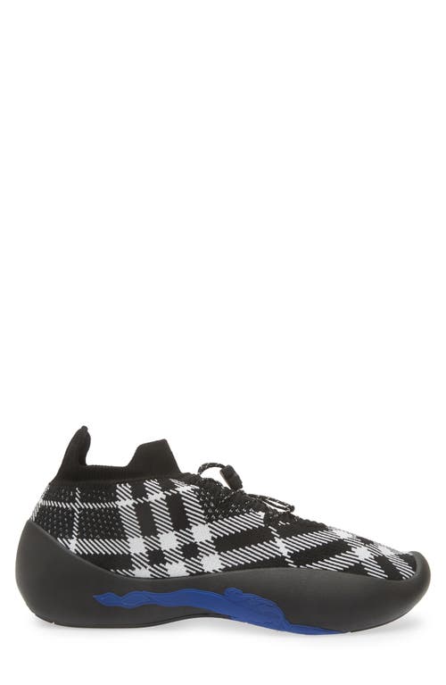 Burberry Neptune Check Logo Sneakers In Black