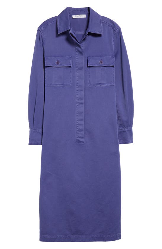 Shop Max Mara Cennare Long Sleeve Midi Shirtdress In Lavender