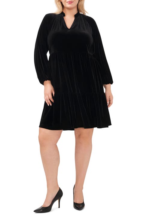 Plus Size Sorel Glitter Bodycon Dress- Black