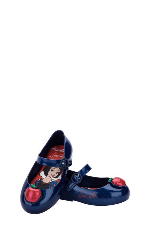 Melissa Mini Sweet Love Disney Princess Mary Jane Flat In Metallic Blue/red