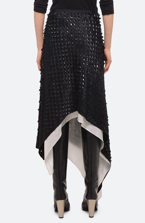 Shop Helmut Lang Asymmetric Flutter Dot Skirt In Gradient Hp Black