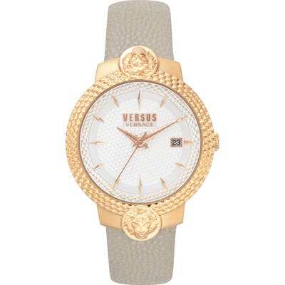 Versus Versace Mouffetard Leather Strap Watch,
