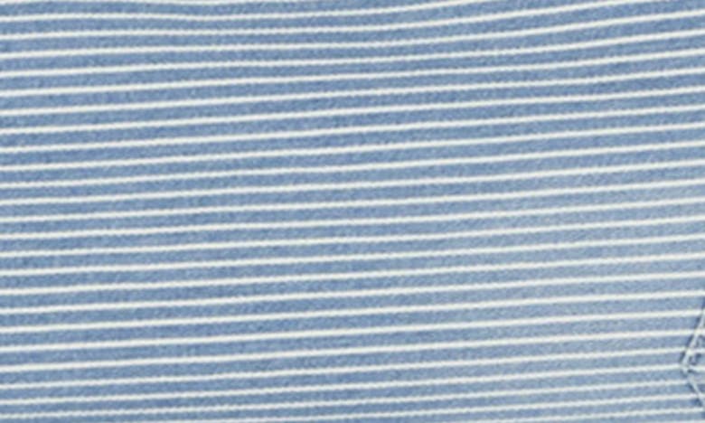 Shop The Kooples Stripe Long Sleeve Stretch Cotton Button-up Shirt In Blue Denim