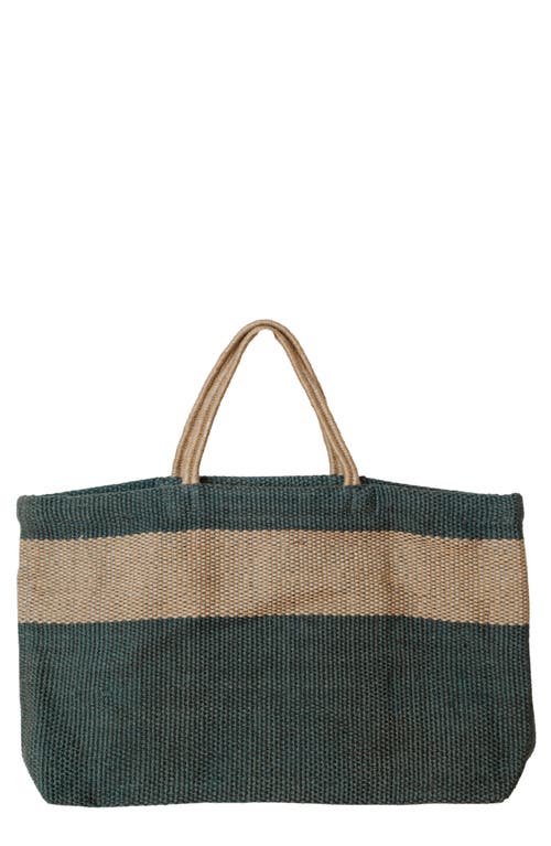 Hayes Wide Market Shopper Jute Tote in Grey/Natural