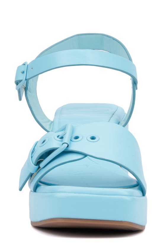 Shop Olivia Miller Slay Block Heel Sandal In Light Blue