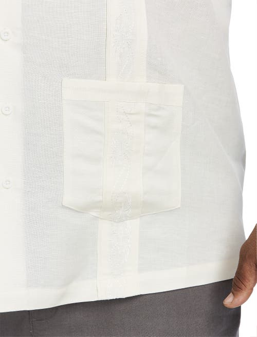 Oak Hill Embroidered Panel Sport Shirt In White