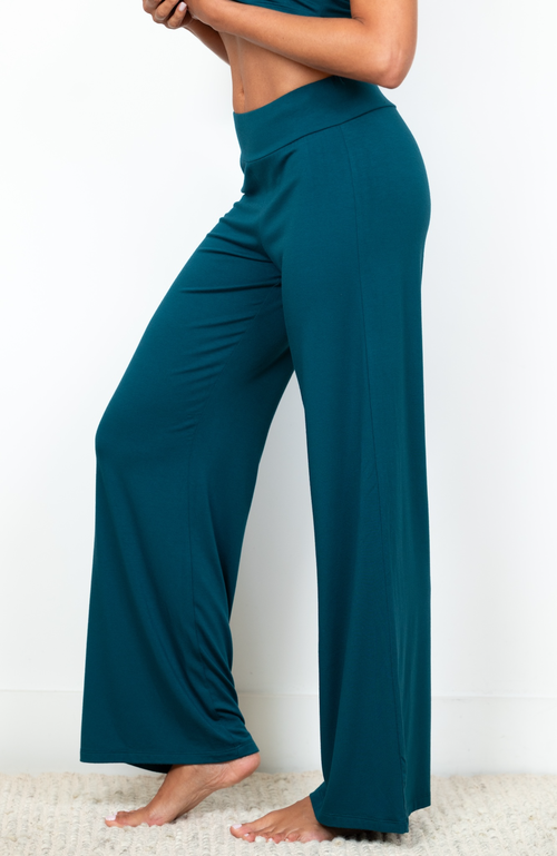 Jjwinks Power Pants Wide Leg Lounge & Live Palazzo In Deep Teal