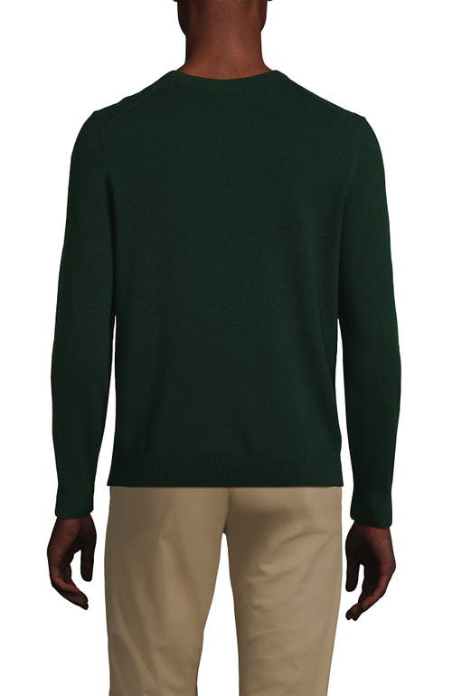 Shop Lands' End Fine Gauge Cashmere Sweater In Dark Pine Green