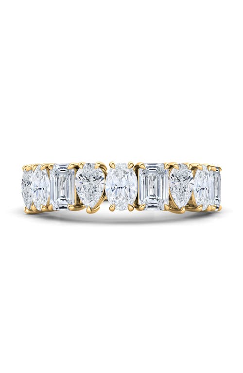 Shop Hautecarat Pear, Oval & Emerald Cut Lab Created Diamond Half Eternity Ring In Yellow Gold