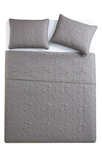 Vcny Home Seashell Solid 3-piece Quilt Set In Grey