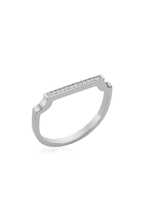 Monica Vinader Signature Thin Diamond Ring In Silver/diamond