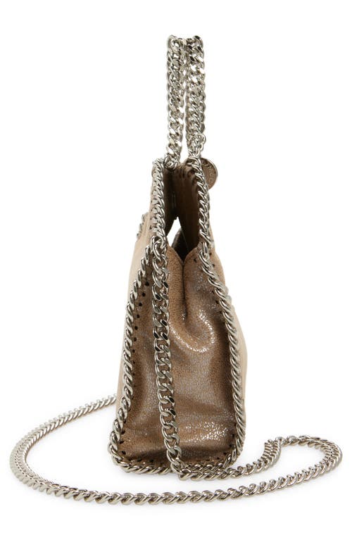 Shop Stella Mccartney Tiny Falabella Shaggy Deer Faux Leather Tote In Gold/gypsy Red