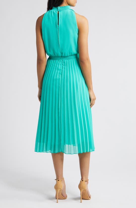 SAM EDELMAN SAM EDELMAN SMOCKED PLISSÉ MIDI DRESS