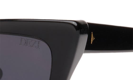 Dezi Cuffed 53mm Square Sunglasses in Black /Gold Midnight Smoke