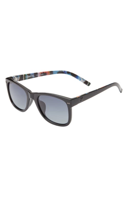 Shop Hurley 52mm Polarized Square Sunglasses In Black/tiedye