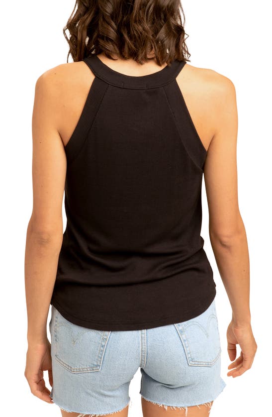 Shop Threads 4 Thought Maresia Feather Ribbed Tank In Black