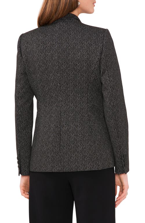 Shop Vince Camuto Herringbone Knit Blazer In Rich Black