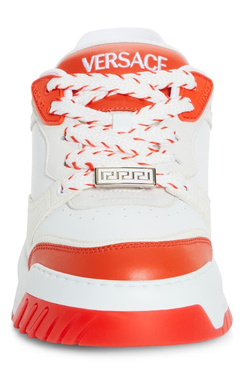 Shop Versace Odissea Sneaker In Coral White- Palladium