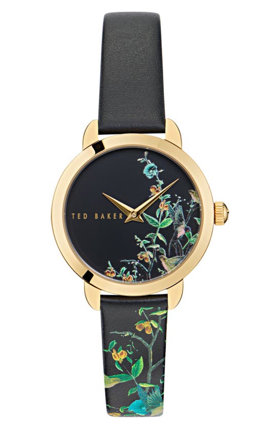 Shop Ted Baker Floral Watch, 14mm In Black