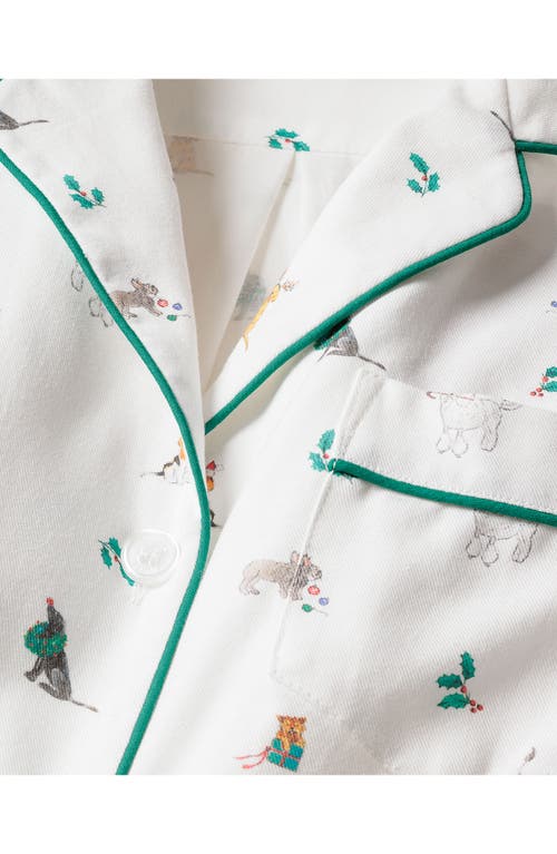 Petite Plume Jingle Paws Cotton Pajamas In White