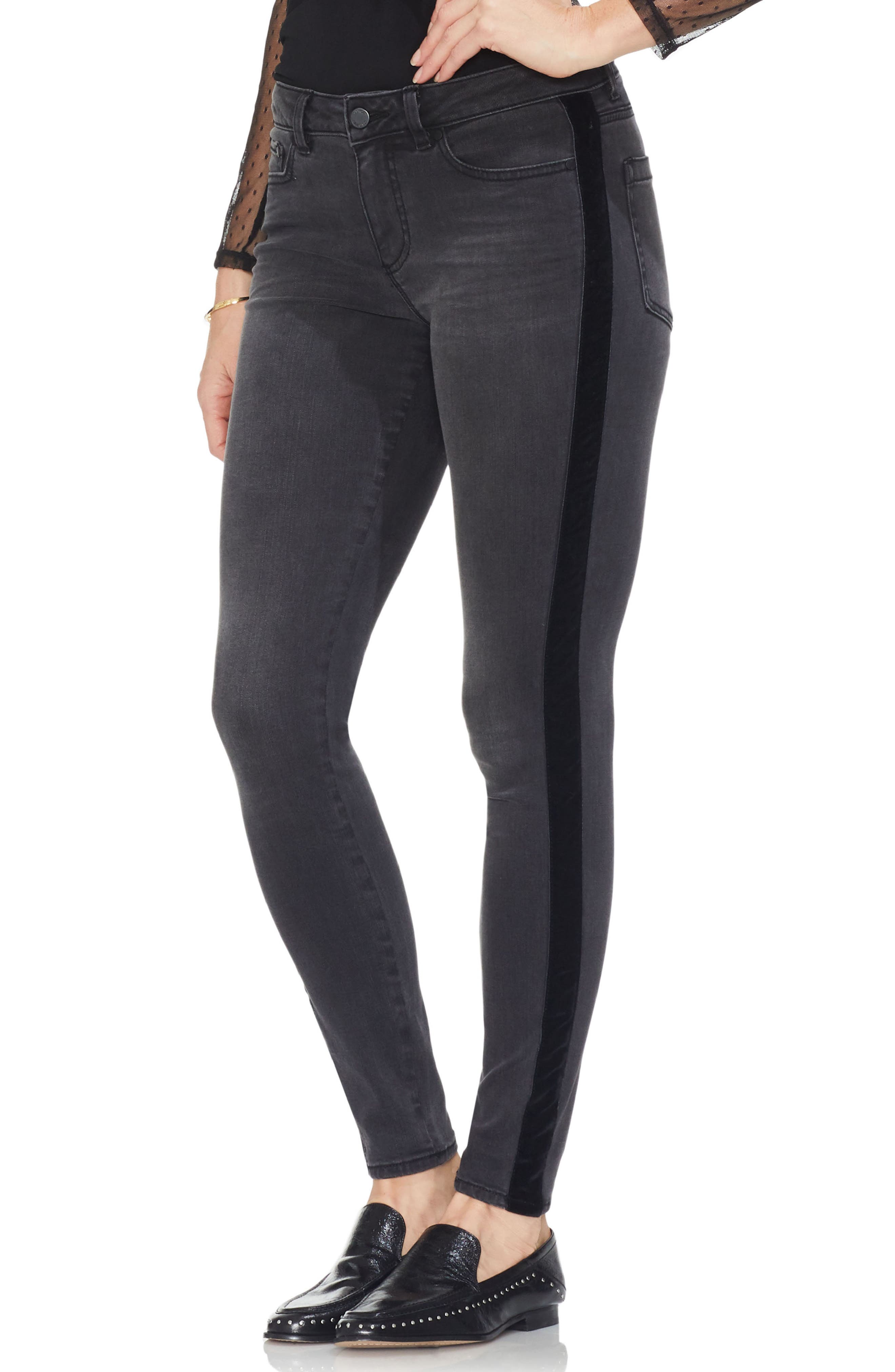 velvet side stripe jeans