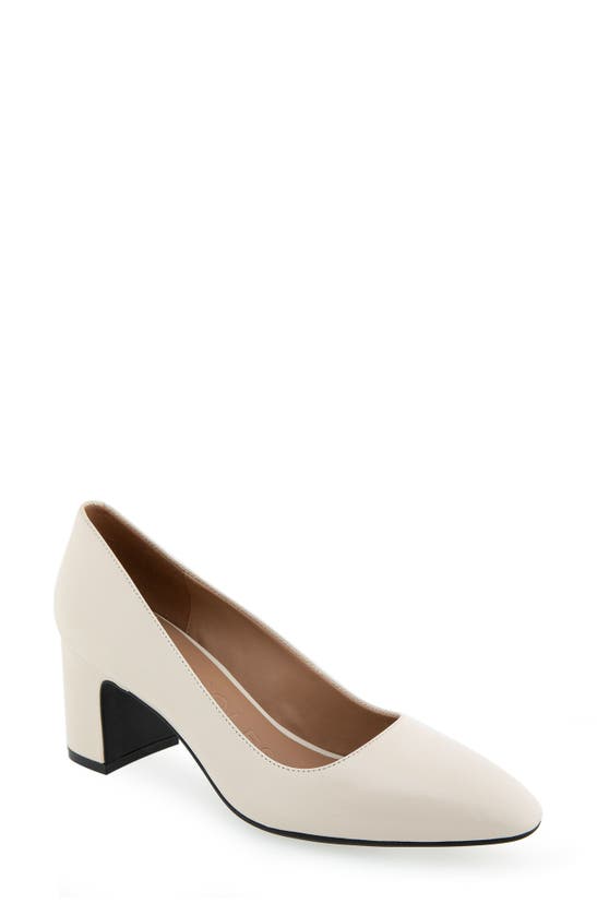 Shop Aerosoles Minetta Almond Toe Pump In Eggnog Leather