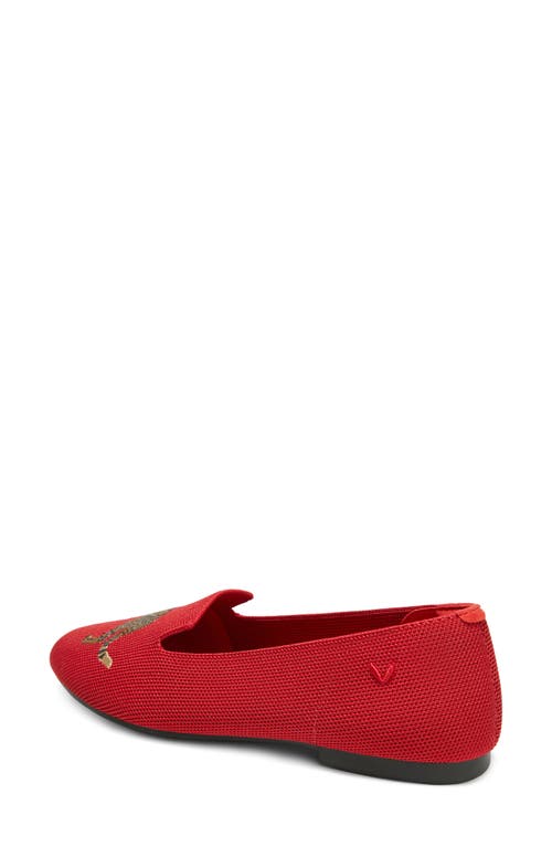 Shop Vivaia Audrey Knit Flat In Ruby Red Cheetah