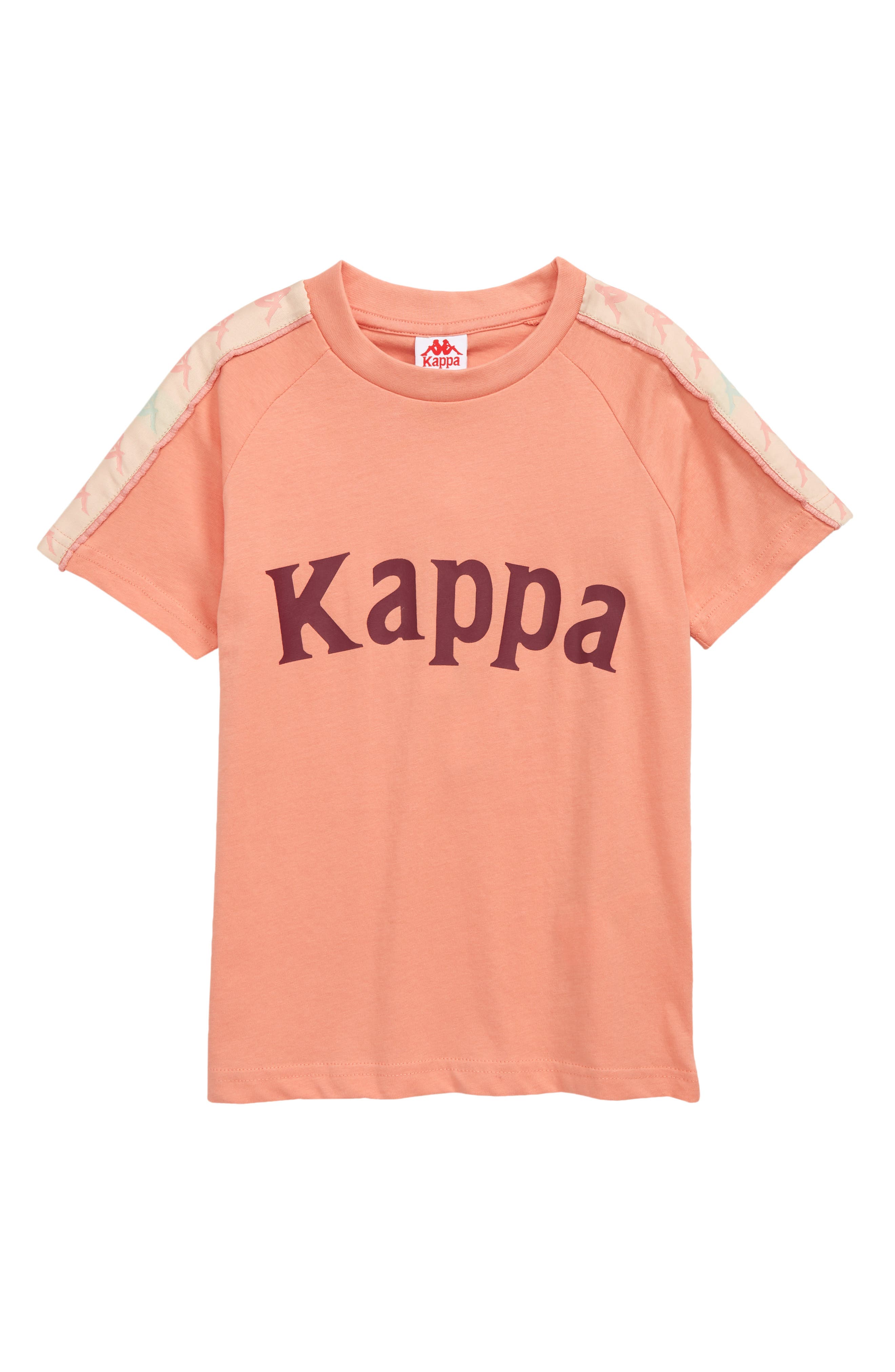 Kappa Kids' 222 Banda Deto Cotton Logo Graphic Tee in Pink Coral-Beige-Green at Nordstrom, Size 12Y Us