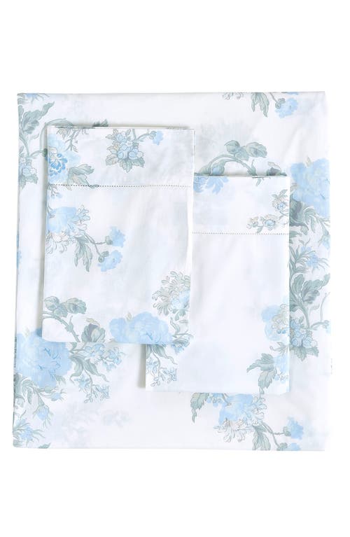 Melange Home Rose 200 Thread Count Percale Cotton Sheet Set In Blue