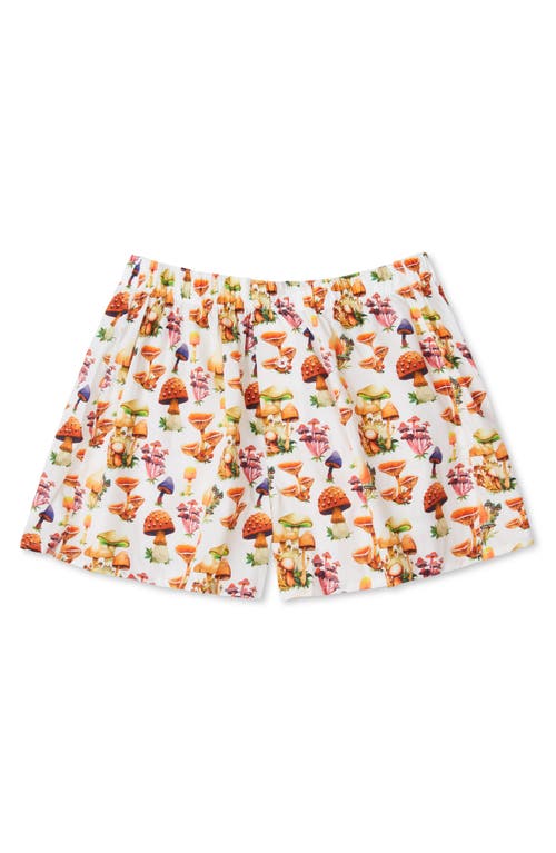 DRUTHERS NYC DRUTHERS NYC ORGANIC COTTON SEB GOREY WATERCOLOR SHROOMS BOXER SHORT