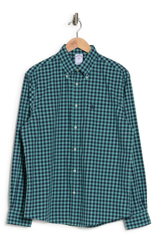 Brooks Brothers Gingham Button-down Shirt In Ginggreen
