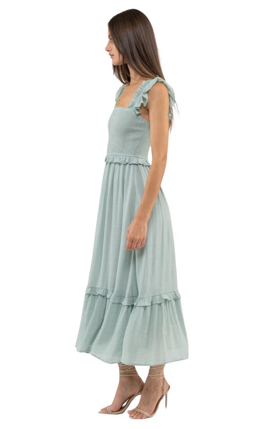 Shop Blu Pepper Smocked Tiered Maxi Dress In Mint