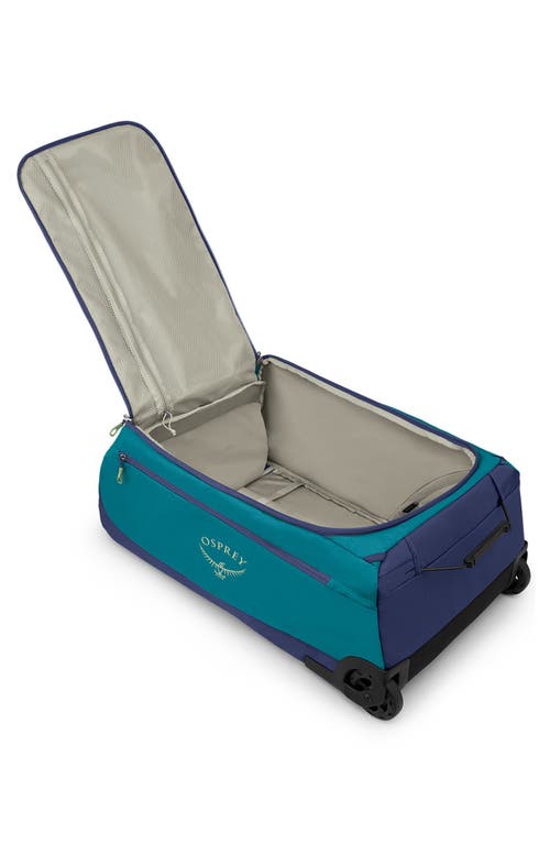 Shop Osprey Daylite 85l 28-inch Wheeled Duffle Bag Luggage In Blue Spikemoss/alkaline