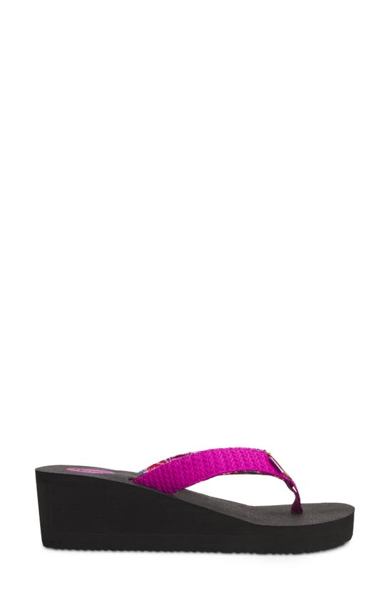Shop Floopi Comfort Sponge Wedge Sandal In Purple
