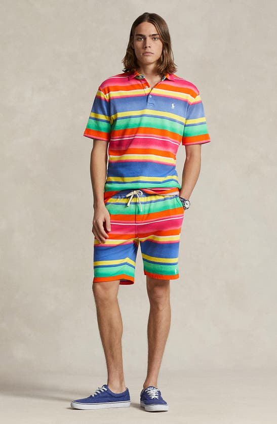 Shop Polo Ralph Lauren Stripe French Terry Polo In Marais Stripe